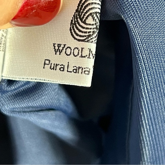 Luisa Spagnoli Grey Navy Sleeveless Pure Wool Dress Size 42 Italy Knee Length - Picture 10 of 11